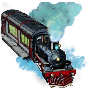 Train Station With Steam Locomotive Png 94 PNG image