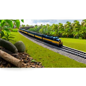 Train Track Through Forest Png 06212024 PNG image