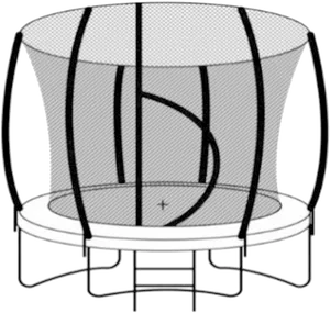Trampoline With Enclosure Safety Net PNG image