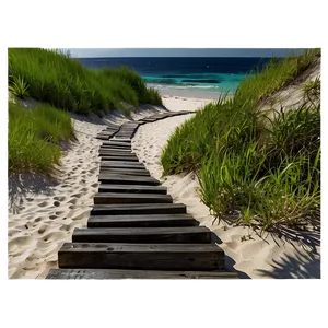 Tranquil Beach Path PNG Njk