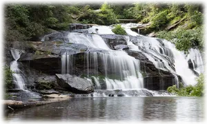 Tranquil Forest Waterfall PNG image