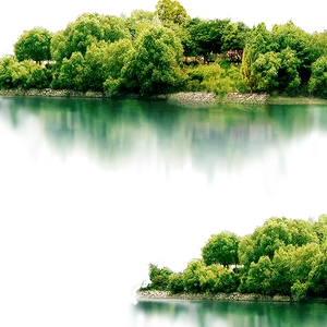 Tranquil_ Lake_ Greenery_ Reflections PNG image