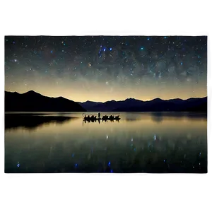 Tranquil Lakeside Star Gazing PNG Jof10 PNG