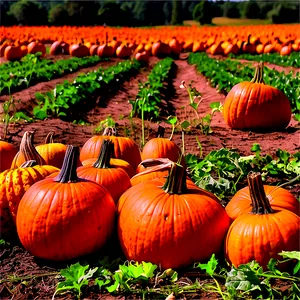 Tranquil Pumpkin Patch Morning PNG Ato9