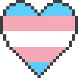 Transgender Pride Pixel Heart PNG image
