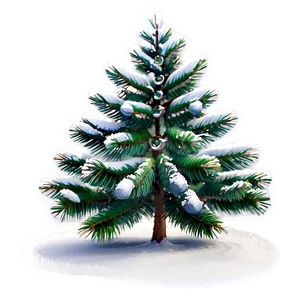 Transparent Christmas Tree In Snow PNG 9