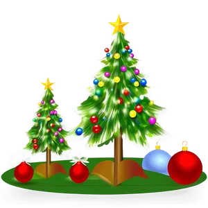 Transparent Christmas Tree Scene PNG 2
