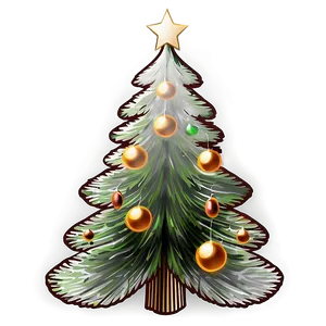 Transparent Christmas Tree Sketch PNG 67
