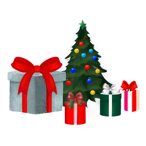 Transparent Christmas Tree With Presents Png 05262024 PNG image