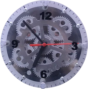 Transparent Gear Clock Mechanism