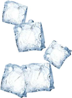 Transparent Ice Cubes Floating PNG image