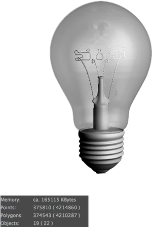 Transparent Light Bulb3 D Model PNG image