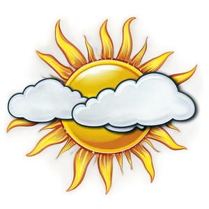 Transparent Sun With Clouds PNG 26