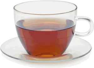 Transparent Tea Cupon Saucer PNG image