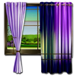 Transparent Window Curtain PNG 3
