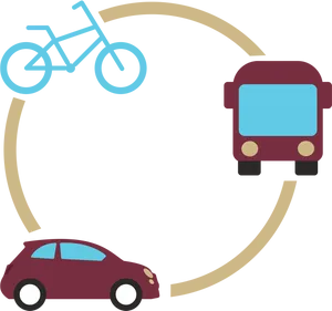 Transportation Modes Cycle Bus Car Graphic