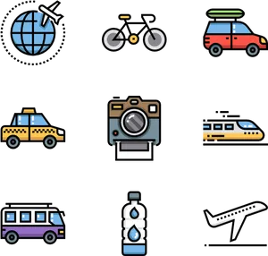Travel_and_ Transportation_ Icons_ Set PNG image