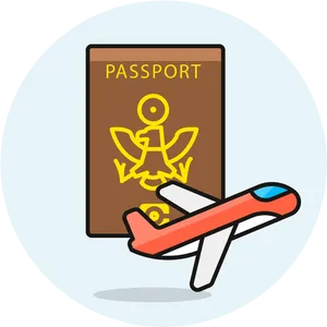 Travel Ready Passportand Airplane PNG image