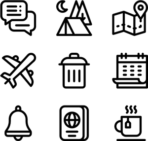 Travel Related Icons Set PNG