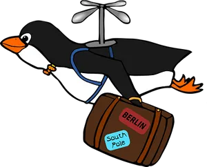 Traveling Penguin Illustration