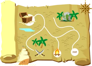 Treasure Map Island Adventure PNG image