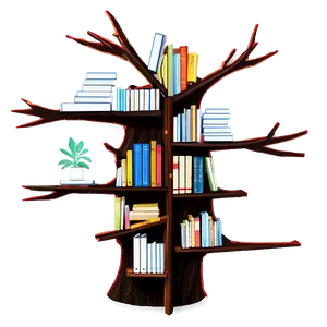 Tree Bookshelf PNG 53