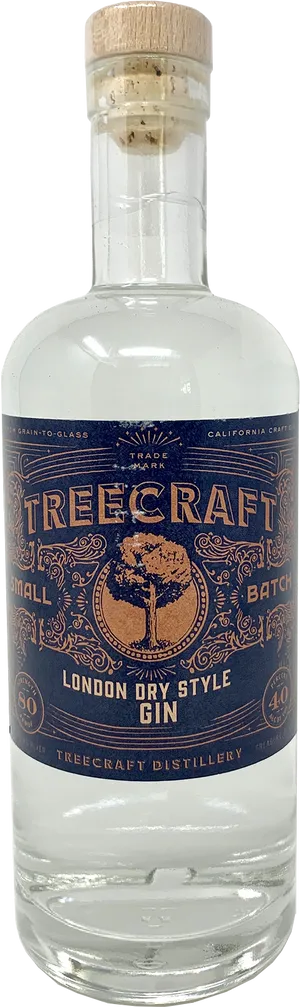 Tree Craft London Dry Gin Bottle PNG image