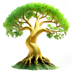 Tree Of Life In Golden Hue PNG 74