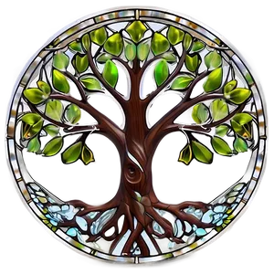 Tree Of Life In Stained Glass Style Png 06122024 PNG image