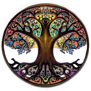 Tree Of Life In Sunset Colors Png Guc PNG image