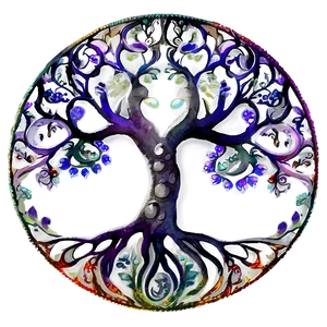 Tree Of Life In Vibrant Watercolor Png Jht PNG image