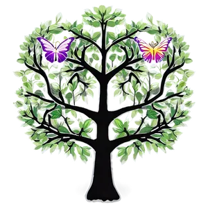 Tree Of Life With Butterfly Wings Png Vmx PNG image