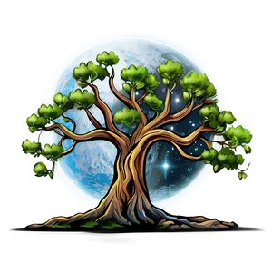 Tree Of Life With Stars And Moon Png Gvf75 PNG image