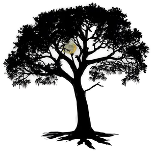 Tree Silhouette At Night PNG Kxc PNG