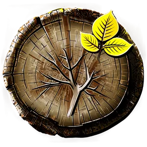Tree Stump And Leaves PNG 47