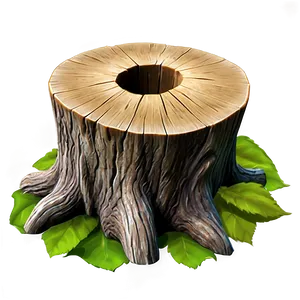 Tree Stump And Leaves PNG 83