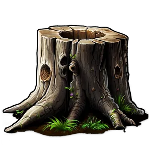 Tree Stump In Forest PNG 06132024