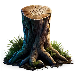 Tree Stump In Moonlight PNG 06132024