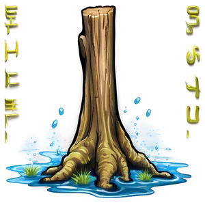 Tree Stump In Water PNG 06132024
