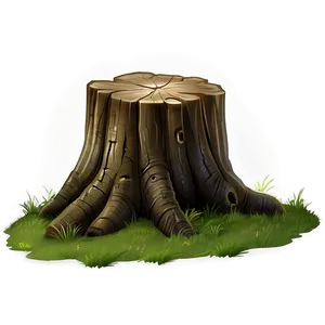 Tree Stump On Hill PNG 06132024