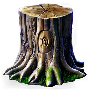 Tree Stump With Carvings PNG Dxf64 PNG