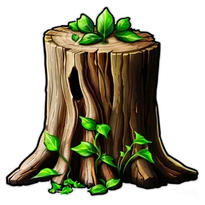 Tree Stump With Ivy PNG 06132024