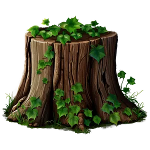 Tree Stump With Ivy PNG Oka