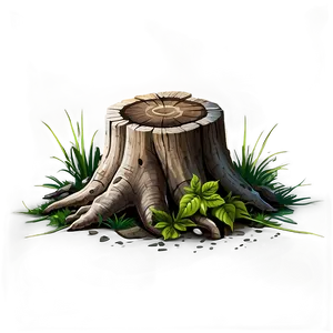 Tree Stump With Saplings PNG 06132024