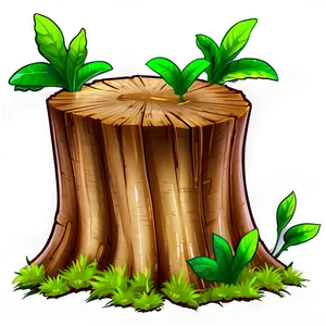 Tree Stump With Saplings PNG Kls