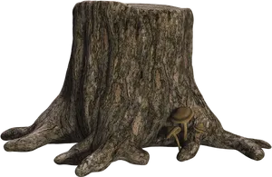 Tree Stumpwith Mushrooms PNG image