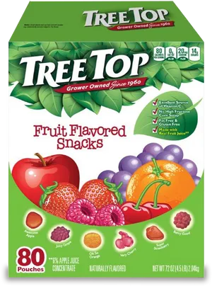 Tree Top Fruit Flavored Snacks Packaging PNG image