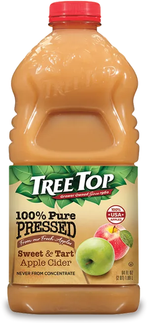 Tree Top Pure Pressed Apple Cider Bottle PNG image