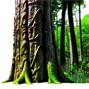 Tree Trunk In Forest PNG Tsb
