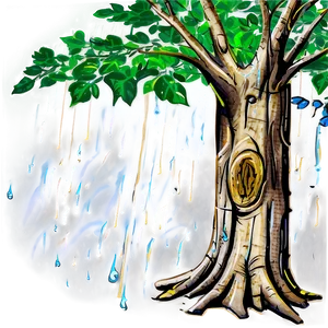 Tree Trunk In Rain PNG 13 PNG